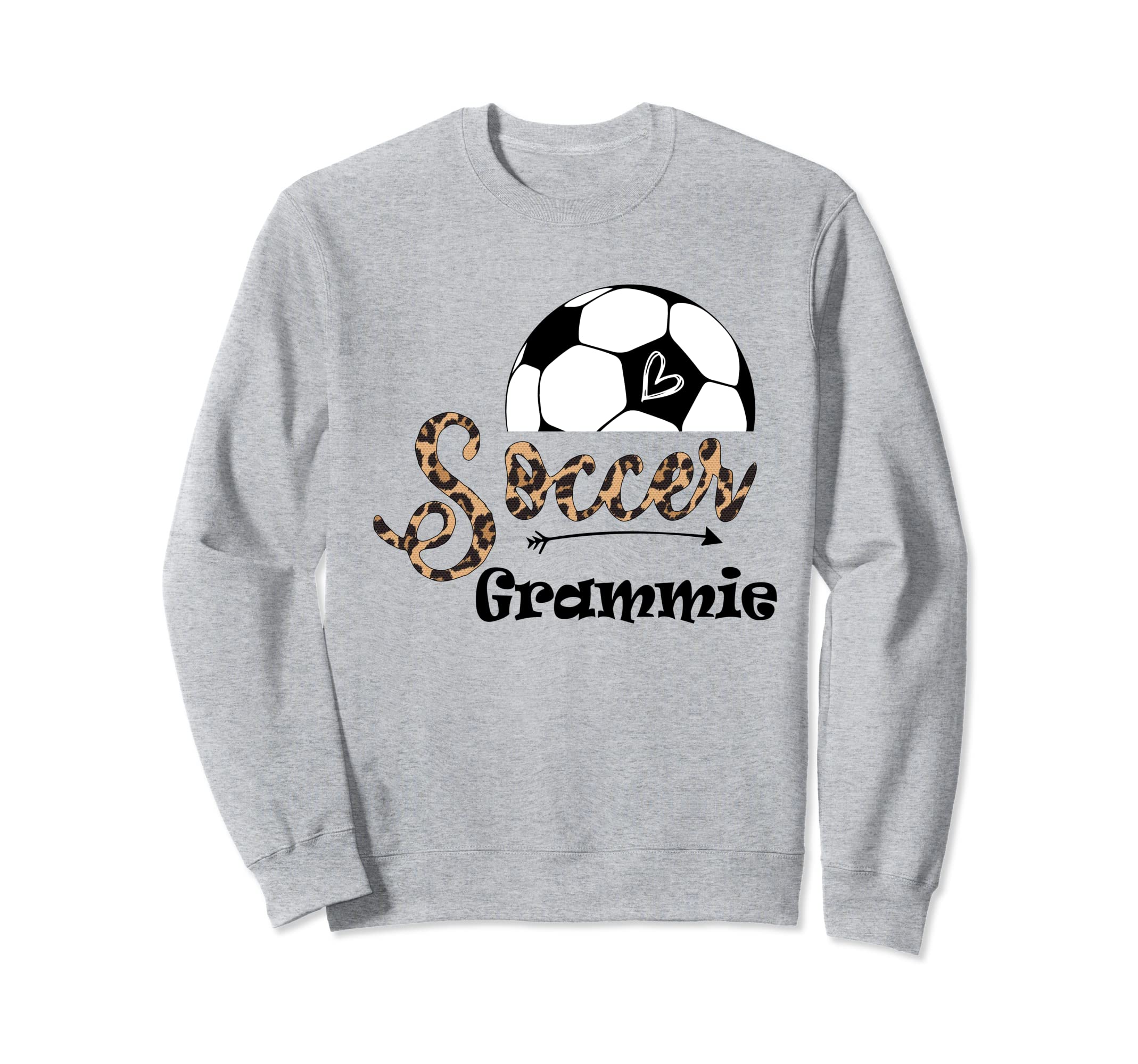 Soccer Grammie Leopard Funny Mothers Sweatshirt - Graphic Print for Adults