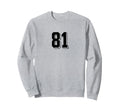 Number 81 80S 90S Soccer Team Sweatshirt - Minimalist Print for Adults