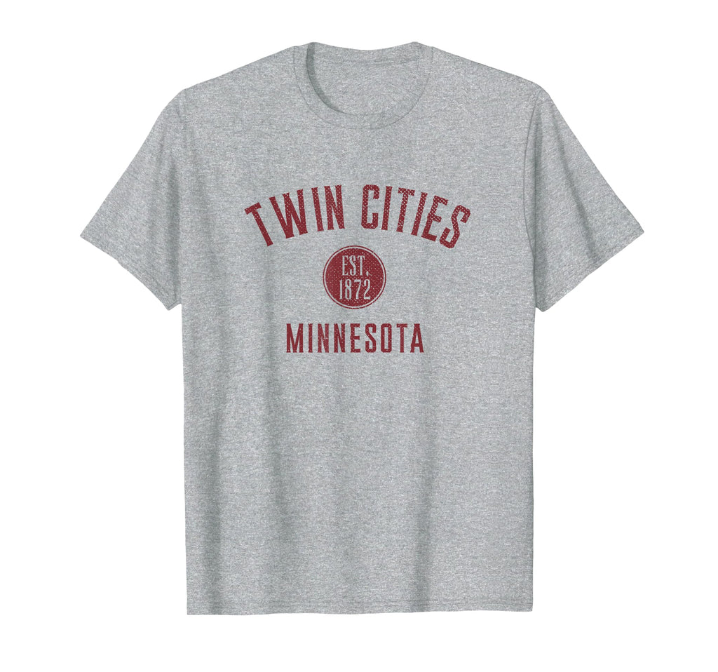 Twin Cities Minnesota Varsity Distressed T-Shirt - Trendy Graphic Unisex