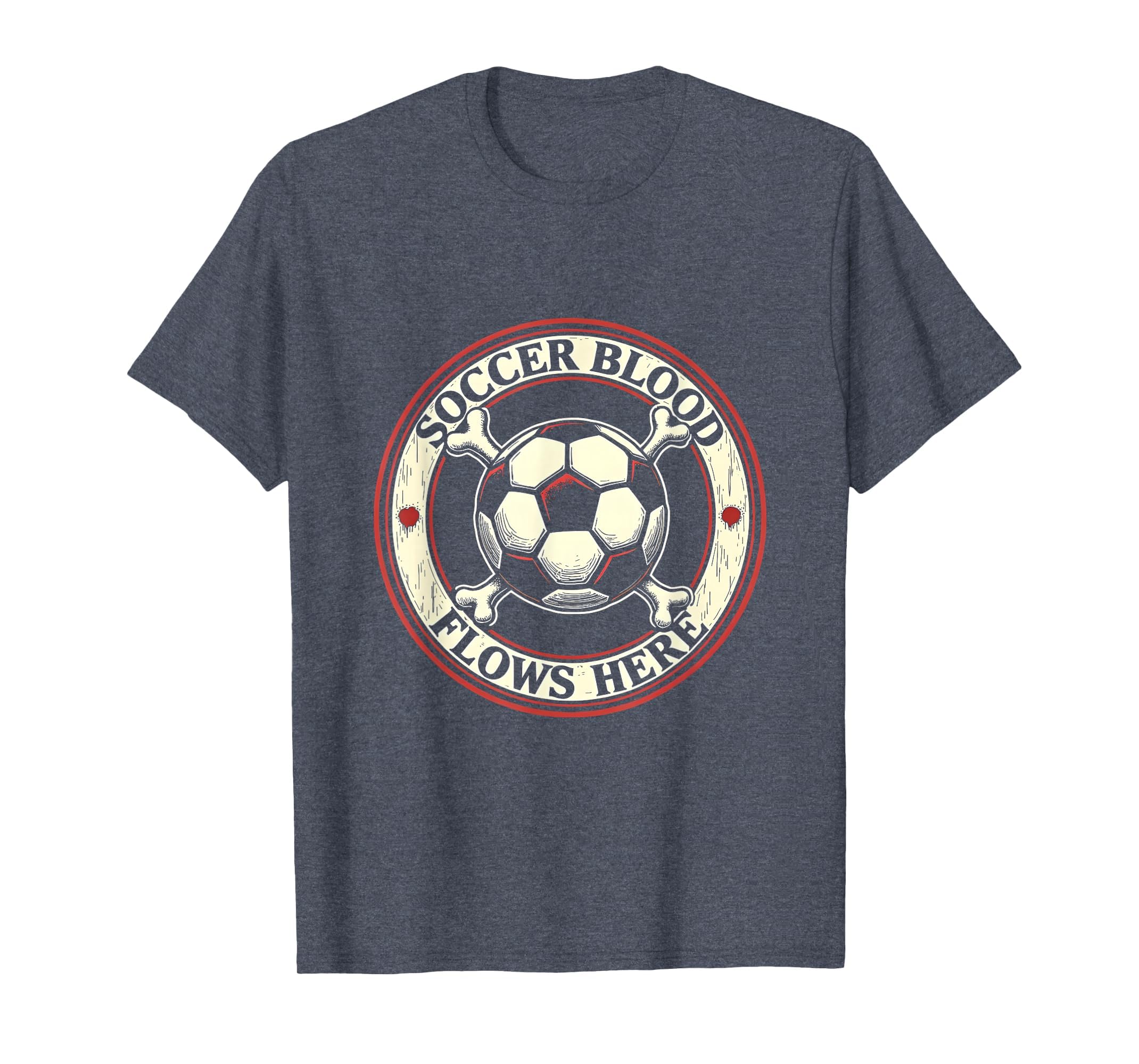 Soccer Blood Flows Here Passionate Fan T-Shirt - Minimalist Print Unisex