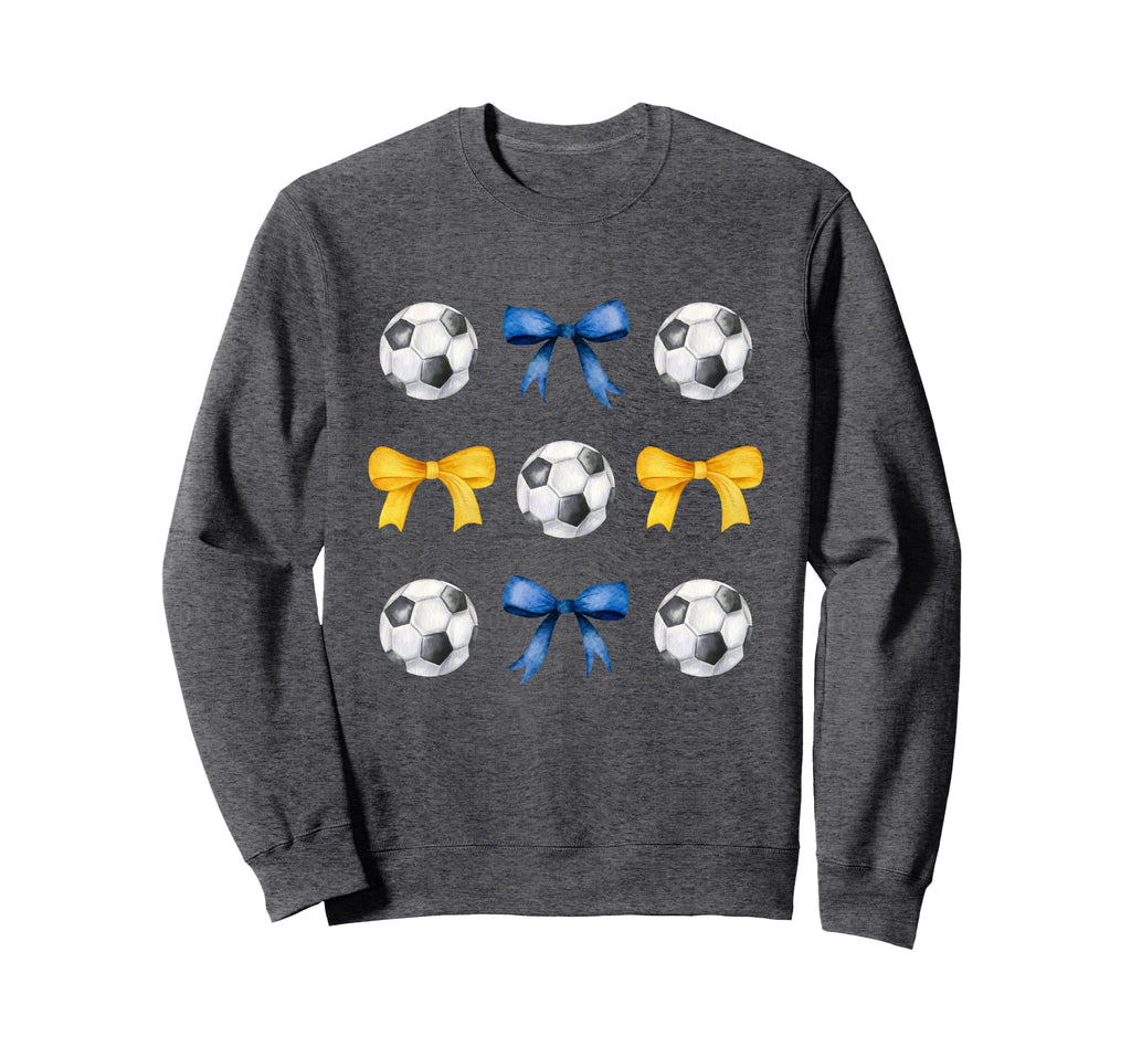 Soccer Balls Bows Soccer Player Blue Sweatshirt - Streetwear Style Unisex