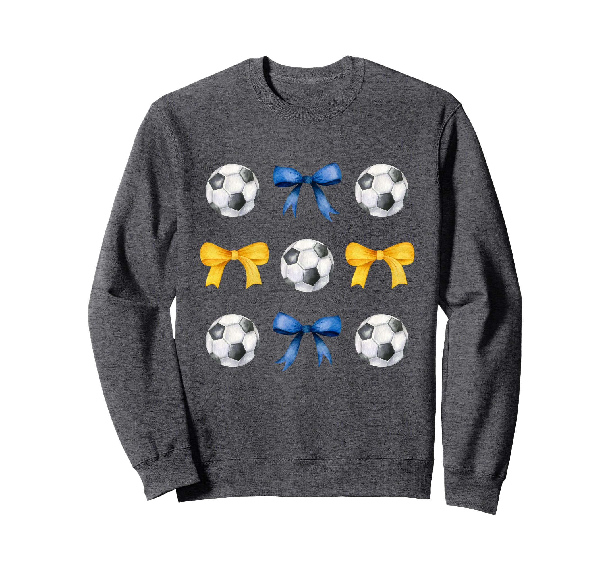 Soccer Balls Bows Soccer Player Blue Sweatshirt - Streetwear Style Unisex