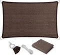 Eden's Decor Straight Flat-Edged Sun Shade Sail Rectangular 10' x 21' Brown UV-Blocking Outdoor Canopy Fabric Cloth Awning for Pergola Patio Garden Backyard Custom Size