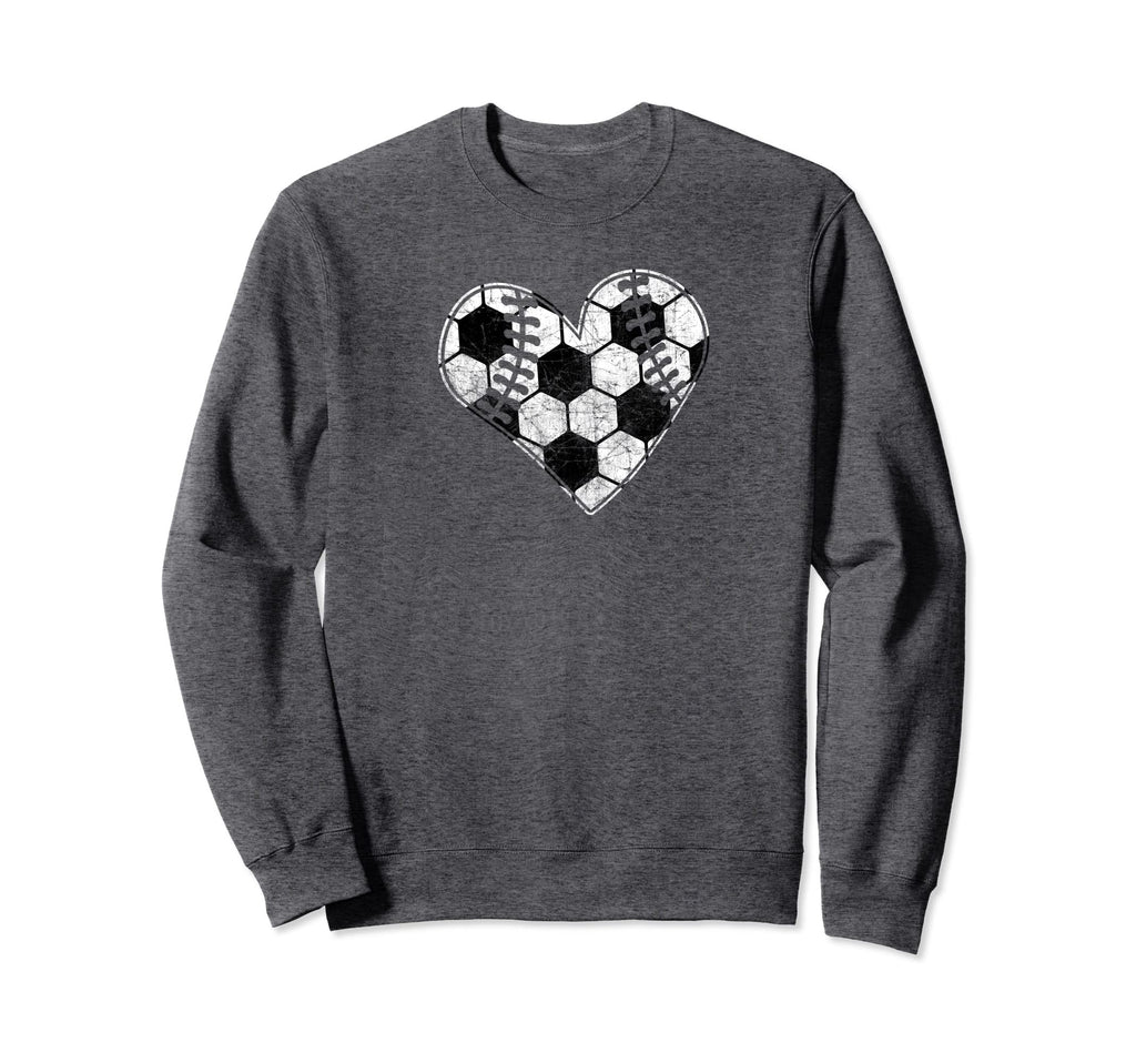 Love Soccer Pattern Baseball Laces Sweatshirt - Aesthetic Graphic Unisex