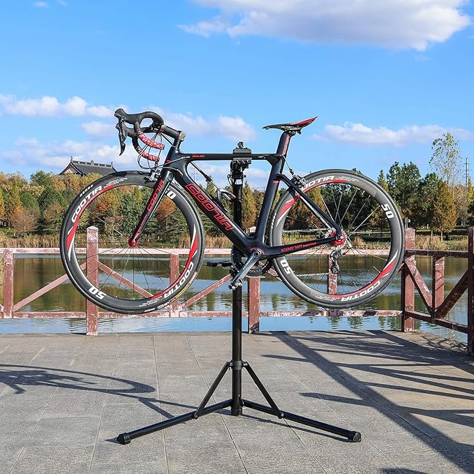 CXWXC Bike Repair Stand -Shop Home Bicycle Mechanic Maintenance Rack- Bike Workstands for Mountain Bike and Road Bike (rs100) (Black)