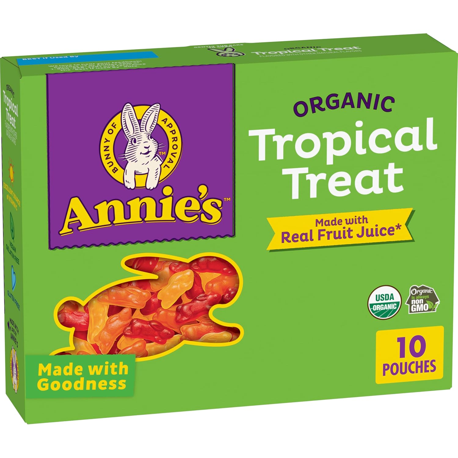 Annie's Homegrown - Organic Tropical Fruit Snacks, 10x0.7 oz (Pack of 8)