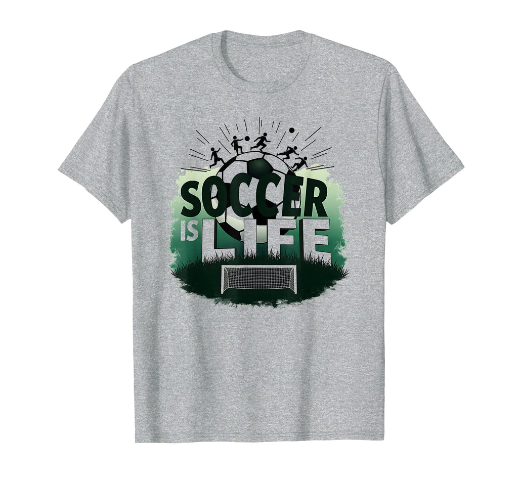 Soccer Is Life Inspiring Football Fan T-Shirt - Custom Art Print Unisex