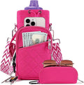 Water Bottle Carrier Bag with Strap, Water Bottle Holder Crossbody Bags for Women Men for Walking, Hiking,Cycling