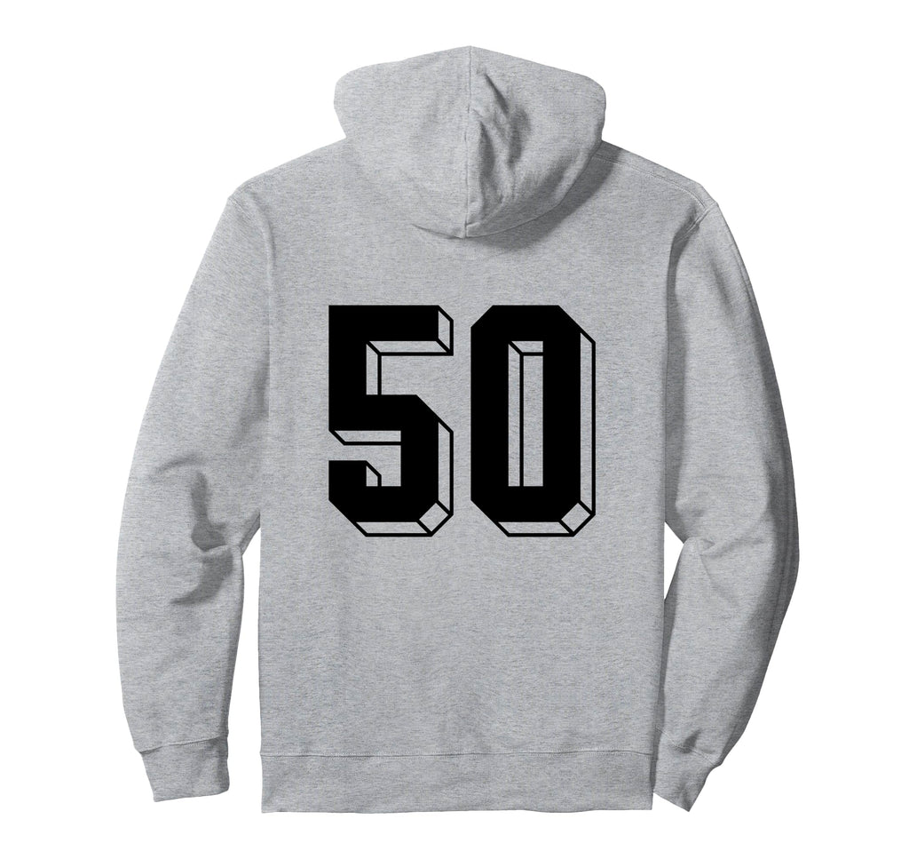 Number 50 Backside 80S 90S Team Jersey Hoodie - Streetwear Style Unisex