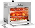 BIG HORN OUTDOORS 1500°F Small Infrared Propane Gas Grill – Portable Steak Broiler & Sear Station, Outdoor Salamander BBQ with Pizza Stone, Stainless Steel