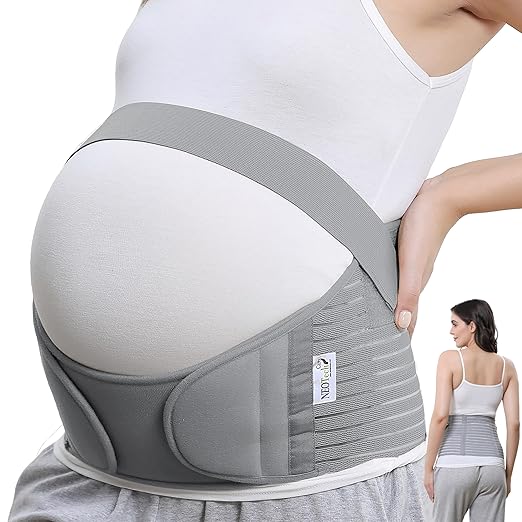 NeoTech Care Pregnancy Support Maternity Belt, Waist/Back/Abdomen Band, Belly Brace (Size XL, Grey Color)
