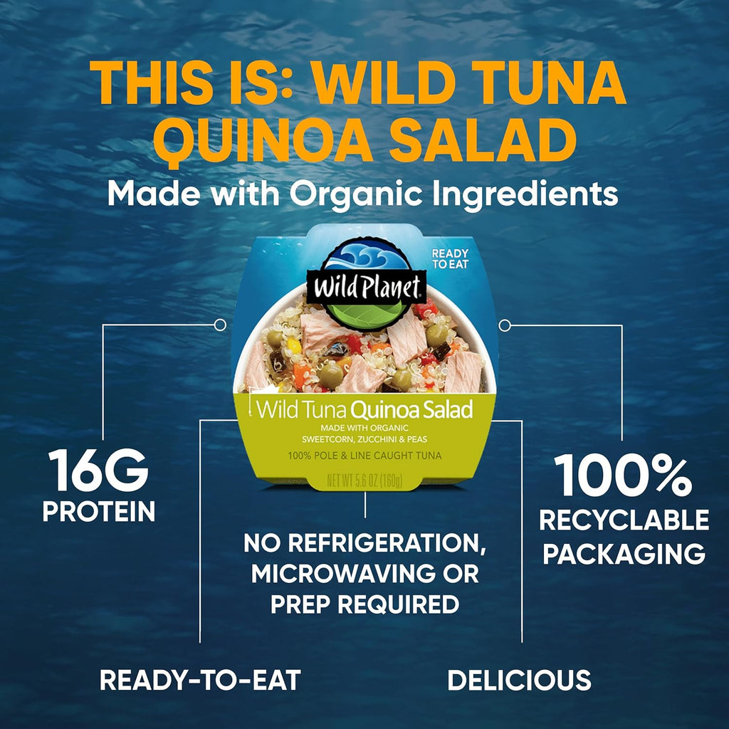 Wild Planet Quinoa Tuna Salad, 5.6 oz, 9-Pack