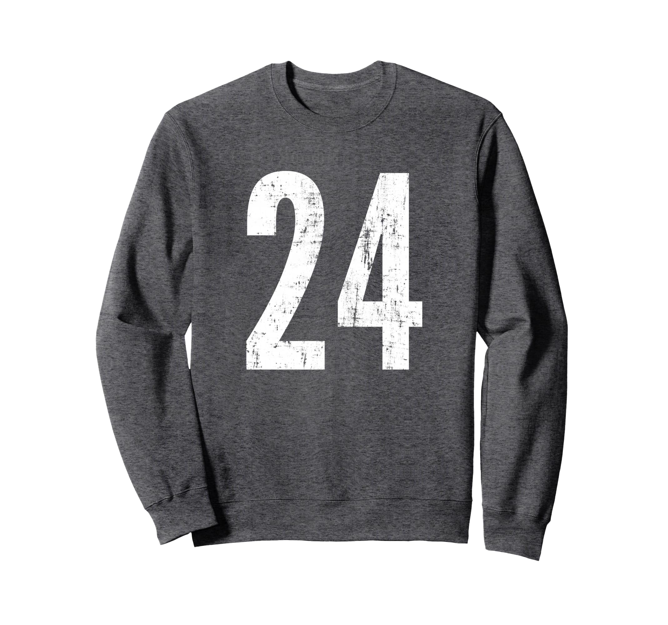 Number 24 Twenty Four Distressed Sweatshirt - Trendy Graphic Men Women