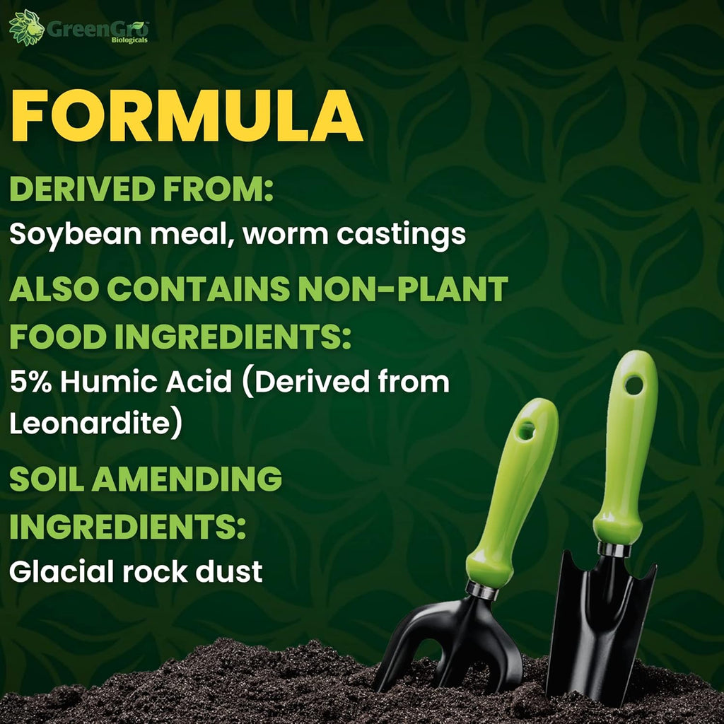 GreenGro Earthshine - Biochar & Humic Acid Blend/Activated Charcoal/Sequesters Carbon/Organic Soil Booster, Top Soil, Plant Food/Compost Tea Accelerator/Derived from Worm Castings / 5lb