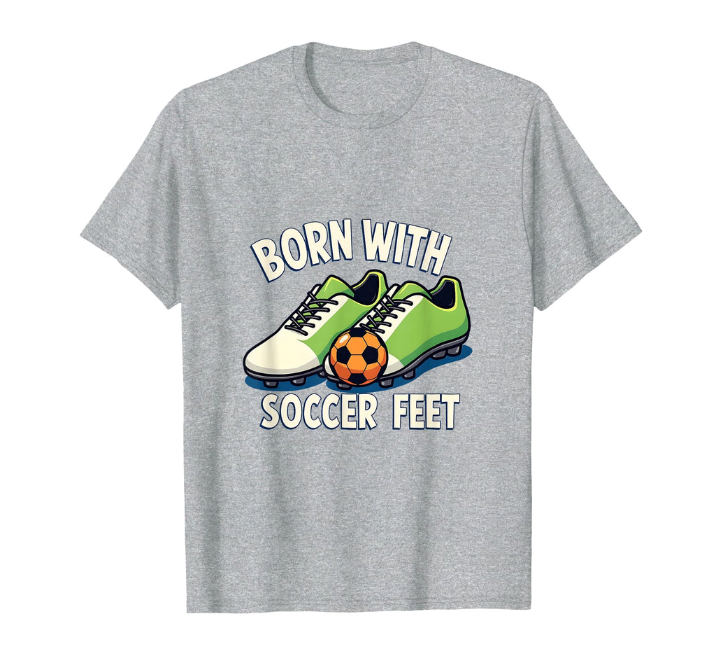 Born Soccer Feet Soccer T-Shirt - Minimalist Print for Adults