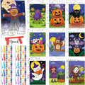 Blosssound 10 Set Pre Printed Canvas Pre Drawn Canvas Painting with Easel Kits 5" x 7" Outline Painting Panels for Beginners, DIY Craft Project, Party Favor, Home Decors(Spider)