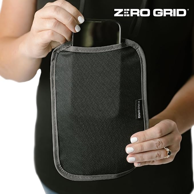 Neck Wallet for Travel & Passport Holder with RFID Blocking - Slim & Easy to Conceal Nylon Travel Pouch for men & women - Holds Phone, Cash, Cards, Keys - Sweat & Water Resistant - X-Large - Dark Grey