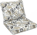 LVTXIII Outdoor Deep Seat Cushion Patio Seat and Back Cushion Set Seasonal Chair Cushion with Removable Cover and Adjustable Buckle for Home and Garden, 24"x24"x4", Dailey Tan