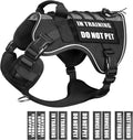WINSEE Service Dog in Training Mesh Harness with 10 Pet Patches, Soft Air Mesh Breathable Tactical Dog Molle Vest, Reflective Military Pet Vest for Walking Hiking for Large Dogs