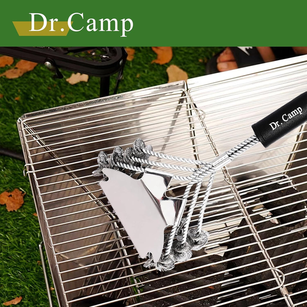 2 PCS Stainless Steel BBQ Grill Brush,BBQ Brush,Grill Scraper, Grill Brush for Outdoot,Grill Cleaning Brush, Barbecue Tool Set with Big Handle for Outdoor Grill
