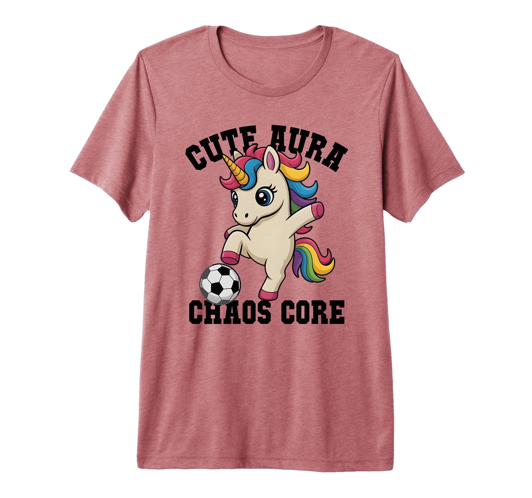 Aura Soccer Unicorn Chaos Core Just T-Shirt - Aesthetic Graphic for Adults