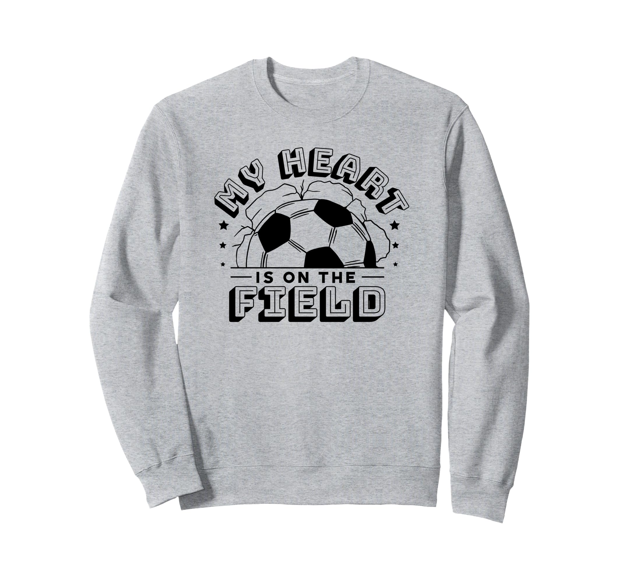 My Heart Is Field Funny Soccer Sweatshirt - Minimalist Print Men Women