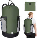 BALEINE 120L Laundry Bag Backpack, 900D Oxford Fabric Large Travel Laundry Bags with Shoulder Straps and 2 Mesh Pockets for College Dorm, Apartment, Laundromat (Green, 120L)