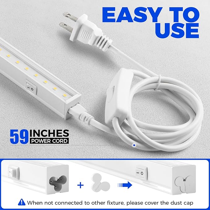 Barrina T5 Grow Lights, 5000K Full Spectrum Plant Growing Lights, 2ft 80W (8 x 10W, 500W Equivalent), LED Grow Light Bulbs, Plant Lights for Indoor Plants, Greenhouse, Plug and Play, 8-Pack