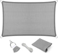 Eden's Decor Straight Flat-Edged Sun Shade Sail Rectangular 18' x 21' Grey UV-Blocking Outdoor Canopy Fabric Cloth Awning for Pergola Patio Garden Backyard Custom Size