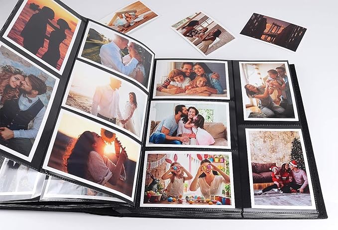 RECUTMS 600 Photos Photo Album 4x6, Large Capacity for Family Wedding Anniversary Baby Vacation Holds 600 Horizontal and Vertical Photos (Sky Blue)