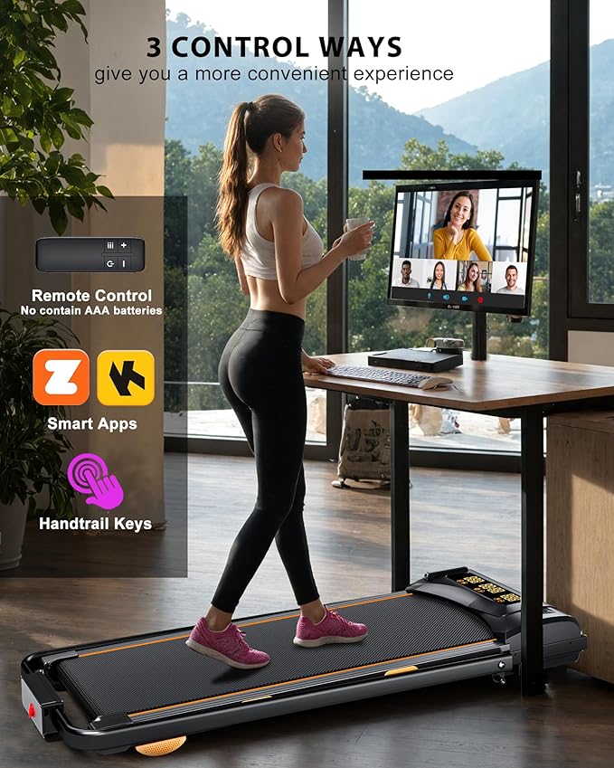 340lb Capacity Walking Pad Treadmill with 12% Incline, Big LED Display Under Desk Treadmill Support Full Manual/3-Preset Countdown/App Mode, Portable Treadmills for Small Spaces