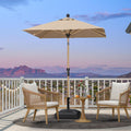 PURPLE LEAF 6' x 6' Market Umbrella Outdoor Table Umbrella Aluminum Patio Umbrella with Push Button Tilt & 8 Sturdy Ribs and Crank Outdoor Umbrellas for Deck Backyard Beach, Taupe