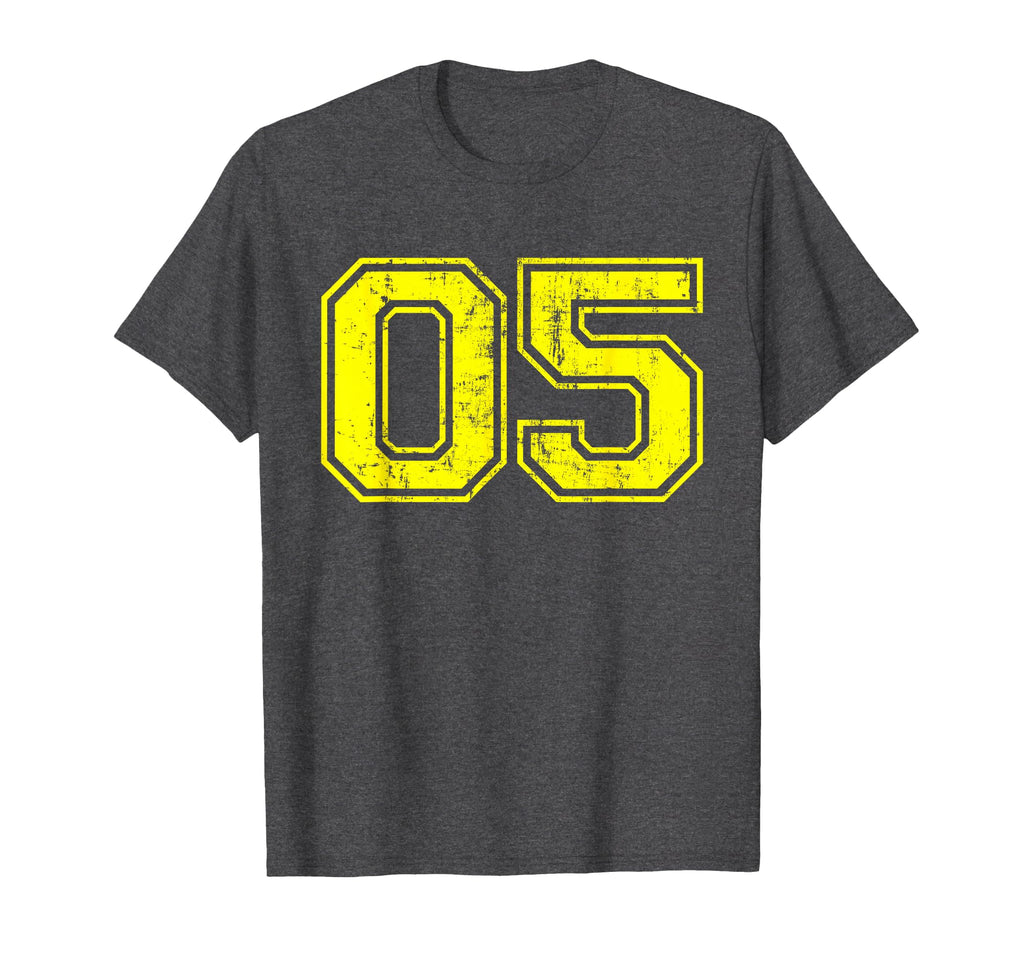 Number 05 Five Varsity Distressed T-Shirt - Aesthetic Graphic for Adults