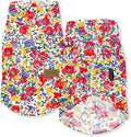 Parisian Pet Floral Pattern Cotton Shirt - Summer Beach Outfit for Small Dogs - Hook and Loop Closure, Machine Washable - Size S