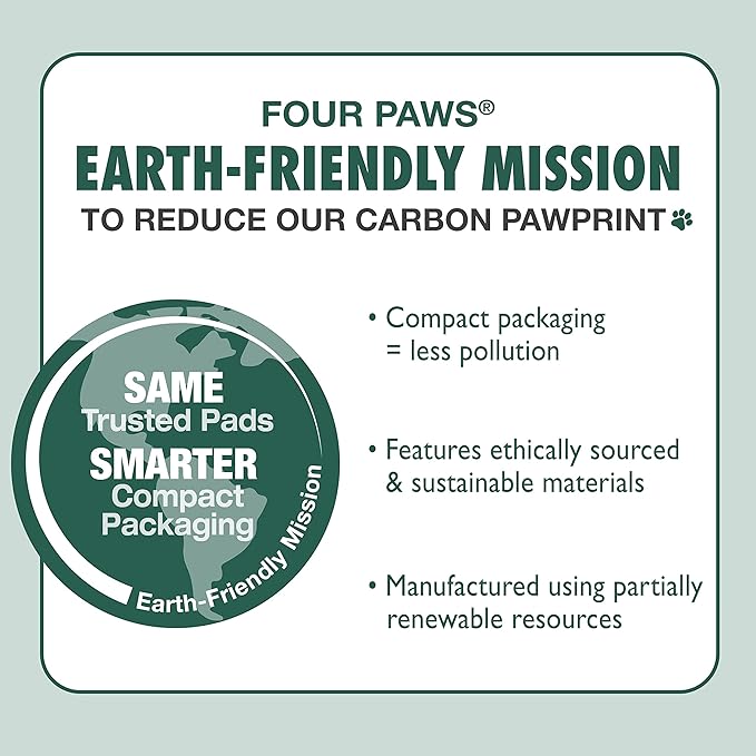 Four Paws Wee-Wee Superior Performance Bamboo Pee Pads for Dogs, Earth Friendly Dog & Puppy Potty Training Pads, Crate Liners, Housebreaking Supplies, 22" x 23" (14 Count)