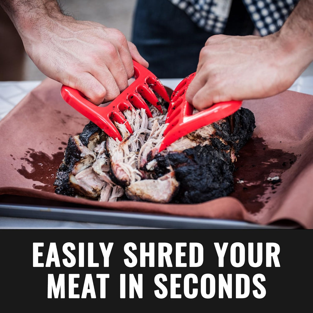 Grillaholics BBQ Meat Shredder Claws - Wolverine Style Ultra-Sharp Blades Quickly Lift Handle & Shred Meats - Best Dishwasher Safe Bear Claw Pulled Pork Meat Shredders in BBQ Grill Accessories (Black)