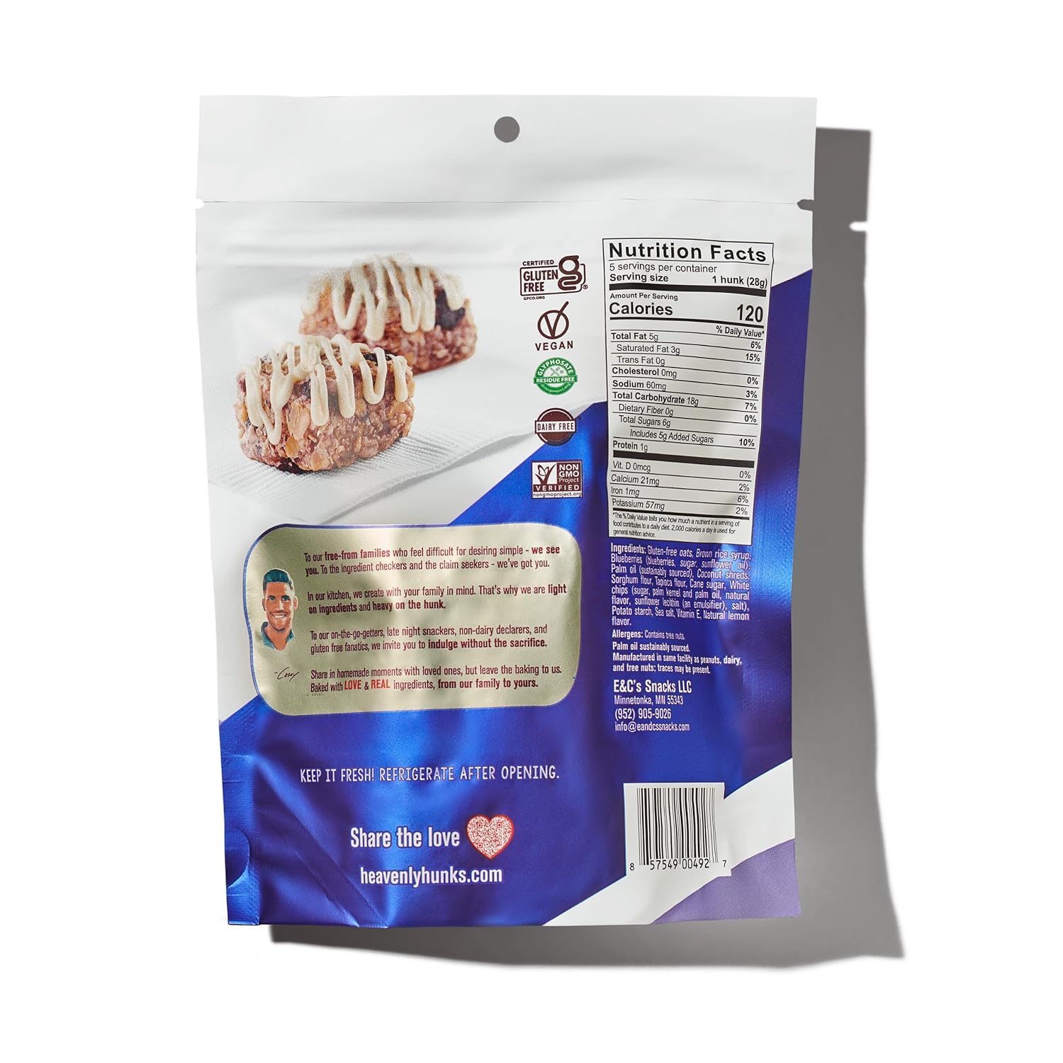 Heavenly Hunks Blueberry Lemon Drizzle Cookie Bites, 6-Pack, 5 oz Each