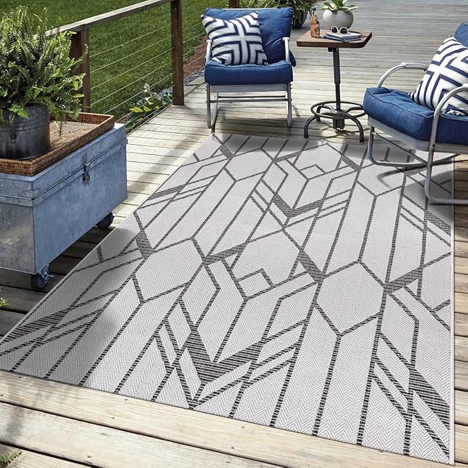 Keen Home Design Terrace Outdoor Area Rug - 9x12 Washable Indoor/Outdoor Rug for Patio, Kitchen, Balcony, Beach, Garden, Deck and Porch, Size: 8'10"x12'