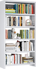 69.3" H Home Office Bookcase Shelf Storage,5 Tier Bookcase with Open Display Shelves,Industrial Wide Bookshelf with Metal Frame for Home Office, Living Room, Bed Room (34.1" W)