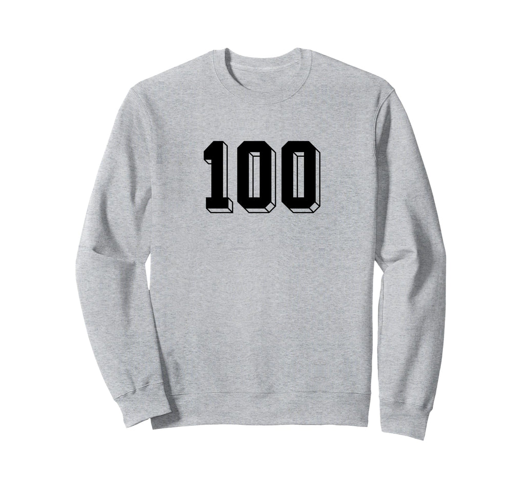 Number 100 80S 90S Soccer Team Sweatshirt - Novelty Apparel for Adults