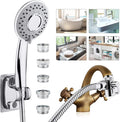 Sink Hose Shower Sprayer Attachment - Faucet Extension w/ 5 Adapters For Bathroom Bathtub, Kitchen Faucet, Utility Laundry Tub, Garden Hose Thread Spout For Delta, Moen, Kohler, American Standard