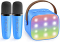 YLL Mini Karaoke Machine for Kids Adults, Portable Bluetooth Speaker with 2 Wireless Microphones, Birthday Gifts Toys for Girls Boys Ages 3, 4, 5, 6, 7, 8, 9,10,11,12+ Years Old Toddler (Royal-Blue)
