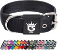 TSPRO Tactical Dog Collar 1.5 Inch Wide Thick Dog Collars with Heavy Duty Metal Buckle, Durable, Strong, Adjustable for Medium to Large Dogs (Black M)