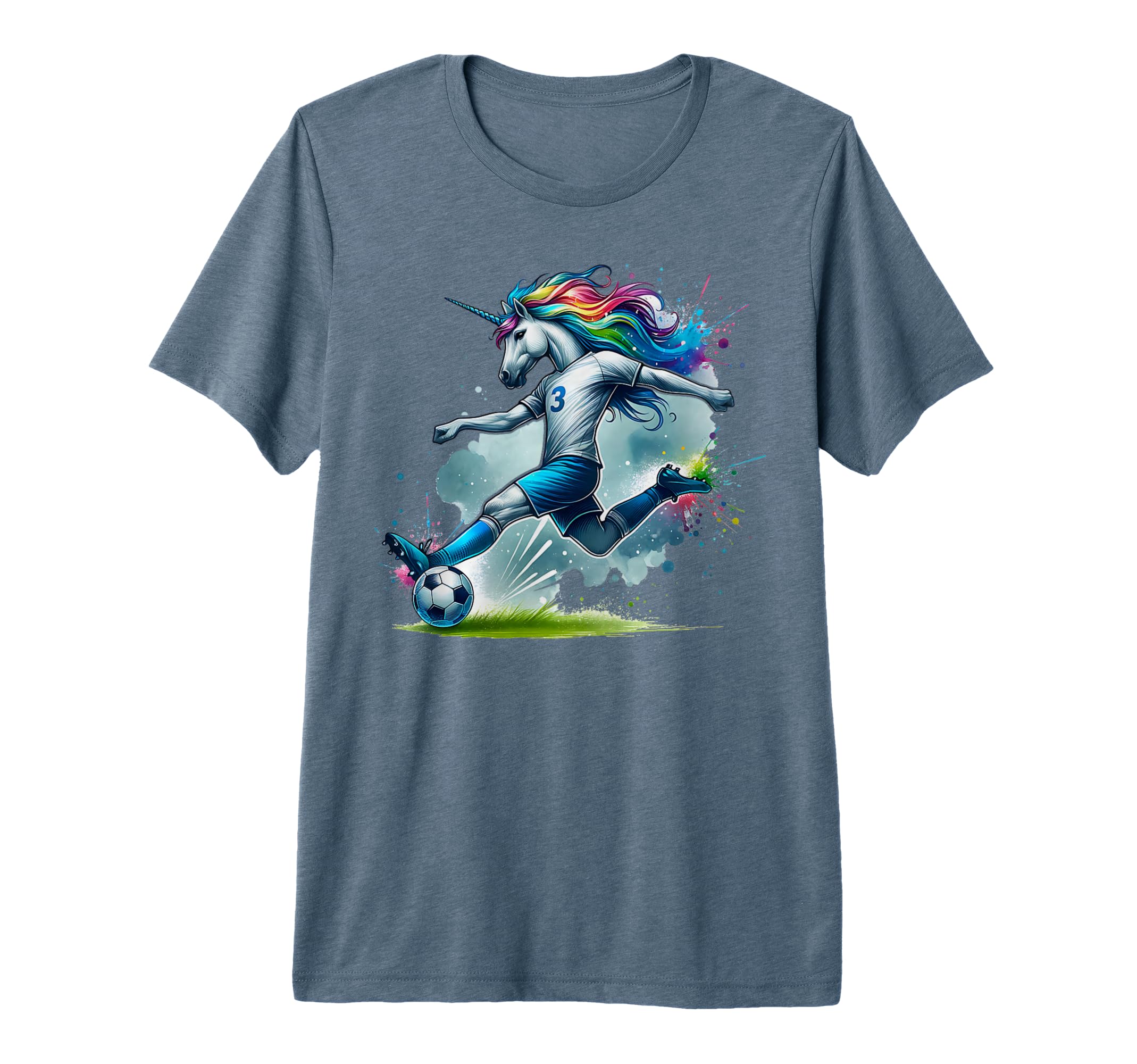 Footballer Unicorn Fans Soccer Team T-Shirt - Unique Graphic Men Women