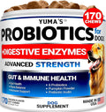 Probiotics for Dogs and Digestive Enzymes - 170 Dog Probiotics Chews - Dog Probiotic - Anti Diarrhea, Upset Stomach & Gas Relief, Constipation, Canine Prebiotic - Pet Fiber Supplement - Gut Health