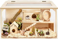 Prolee Hamster Cage Chew Proof, Mice and Rat Habitat Openable Top with Acrylic Sheets, Hamster Habitat Solid Built (24”L x 16" W x 16" H)