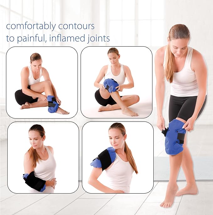 Core Products Clover Pack Frost Free Cold Therapy, Flexible for Knee, Shoulder, Elbow & Ankle with Compression Strap - Made in The USA