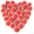 VAPKER 30 Pcs Cat Ball Toys Sparkle Balls Extra Large 2 Inch Cat's Favorite Chase Glitter Ball Glitter Tinsel Pom Poms Balls Red Color