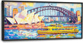 Extra Large Sydney Opera House Framed Wall Art for Living Room,Oversized Abstract Harbour Bridge Cityscape Pictures Wall Decor,Canvas Print Painting Modern Artwork Bedroom Office Bathroom 60L" x 30W"