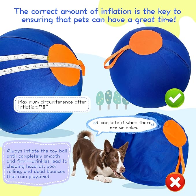 25" Herding Ball for Dogs – Durable Horse Ball Style Dog Toy with Cover – Dog Herding Toy for Outdoor Play, Training & Exercise – Great for Australian Shepherds & Large Breeds
